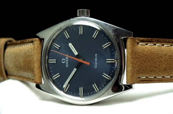 Rare Omega Geneve Vintage Steel blue dial