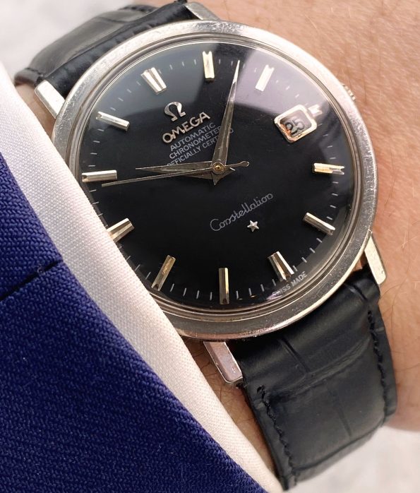 Serviced Vintage Omega Constellation Automatic Chronometer Black Restored Dial 168004
