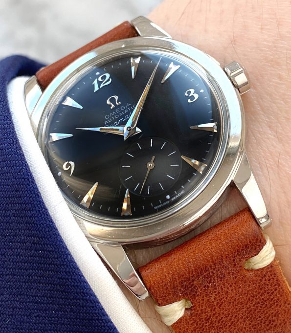 Omega Seamaster Automatic Vintage Black Restored Dial Bumper Fat Lugs ...