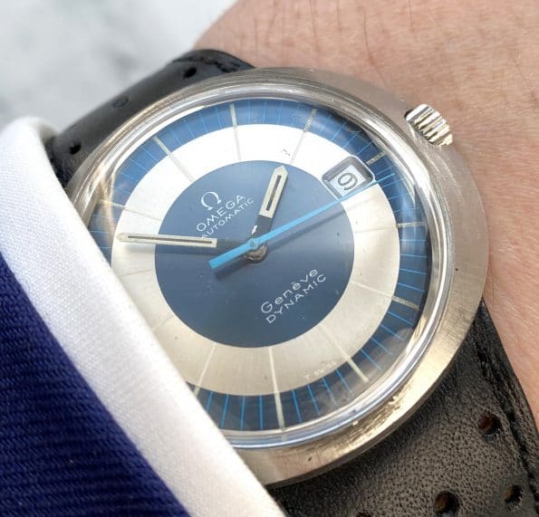 Omega Geneve Dynamic Automatic Blue White Two Tone Dial
