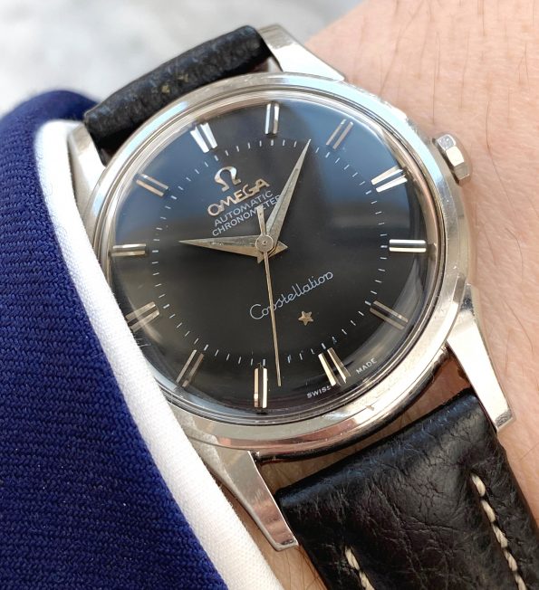 Unpolished Vintage Omega Constellation Pie Pan Automatic Black Restored Dial