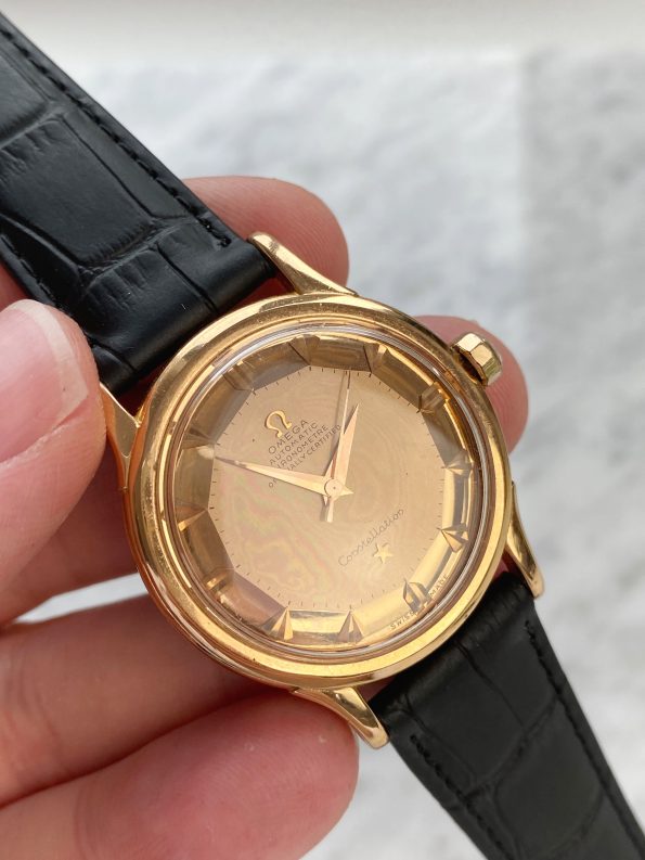 Extremely Rare Omega Constellation Rose Gold Pink Gold De Lux Luxe Full Set Box Papers Pie Pan