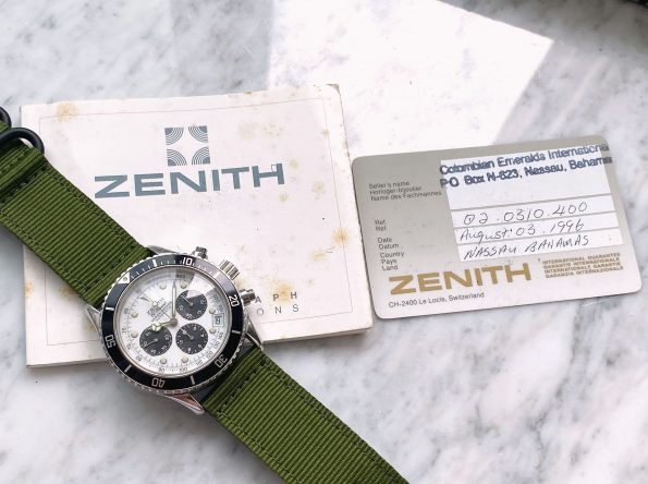 Full Set Box Papers Zenith el Primero de Luca Vintage Chronograph Panda Automatik