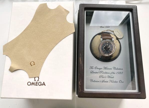Nearly Unworn Omega Pilots Watch Box Papers Re-Edition Pilot Aviator Limited Edition Museum 1938