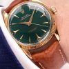 Rolex Oyster Perpetual Custom Green Dial Automatic Automatik Solid ROSE PINK GOLD 6564