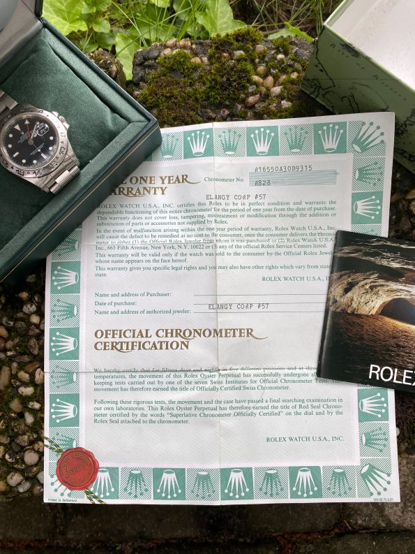 Vintage ASSAD Rolex Explorer II Schwarzes Ziffernblatt Diver Automatik FULL SET Box Papiere 16550