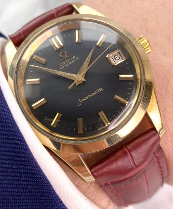 Black Restored Dial Omega Seamaster Vintage Automatic Automatik Gold Plated 14763