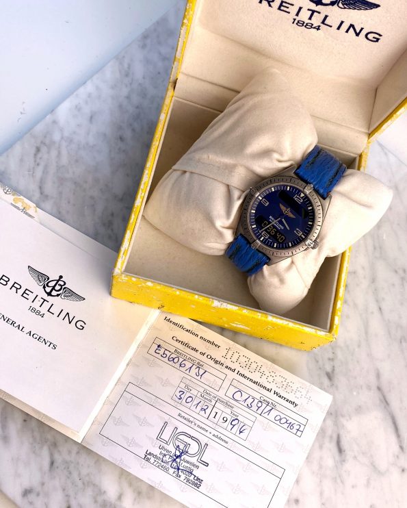 Vintage Breitling Aerospace Full Set Box Papers Quarz Quartz Titan