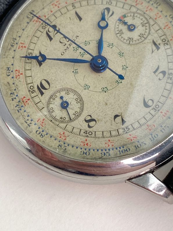 Extremly Rare Omega 38mm Chronograph Caliber 33.3 Multicolor Vintage One Pusher