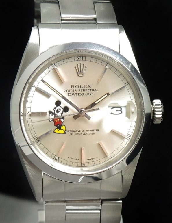 Serviced Rolex Datejust 36mm Steel silver Mickey Mouse dial