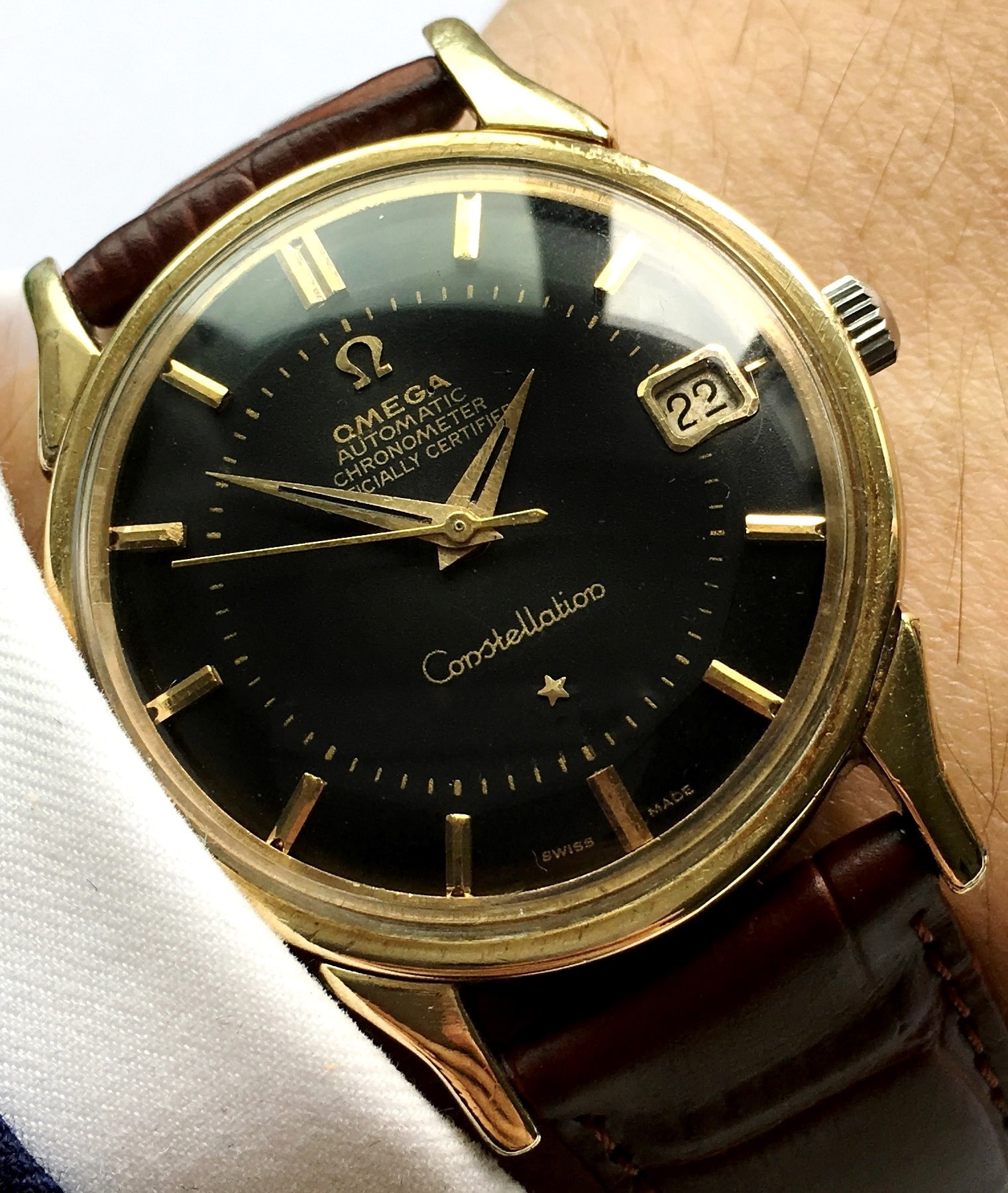 vintage omega constellation black dial